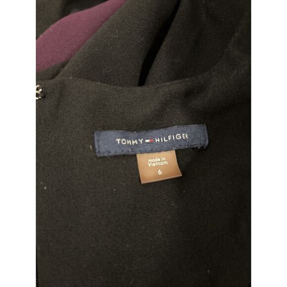 TOMMY HILFIGER Womens Black And Purple Sleeveless Fit & Flare Dress 6 - Picture 11 of 13